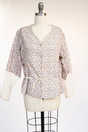 1920s Blouse Cotton Net Top M