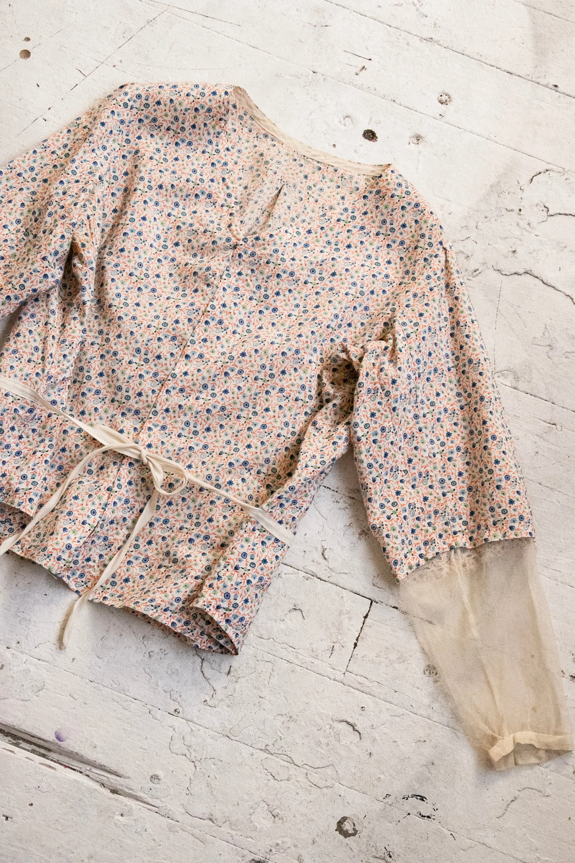 1920s Blouse Cotton Net Top M