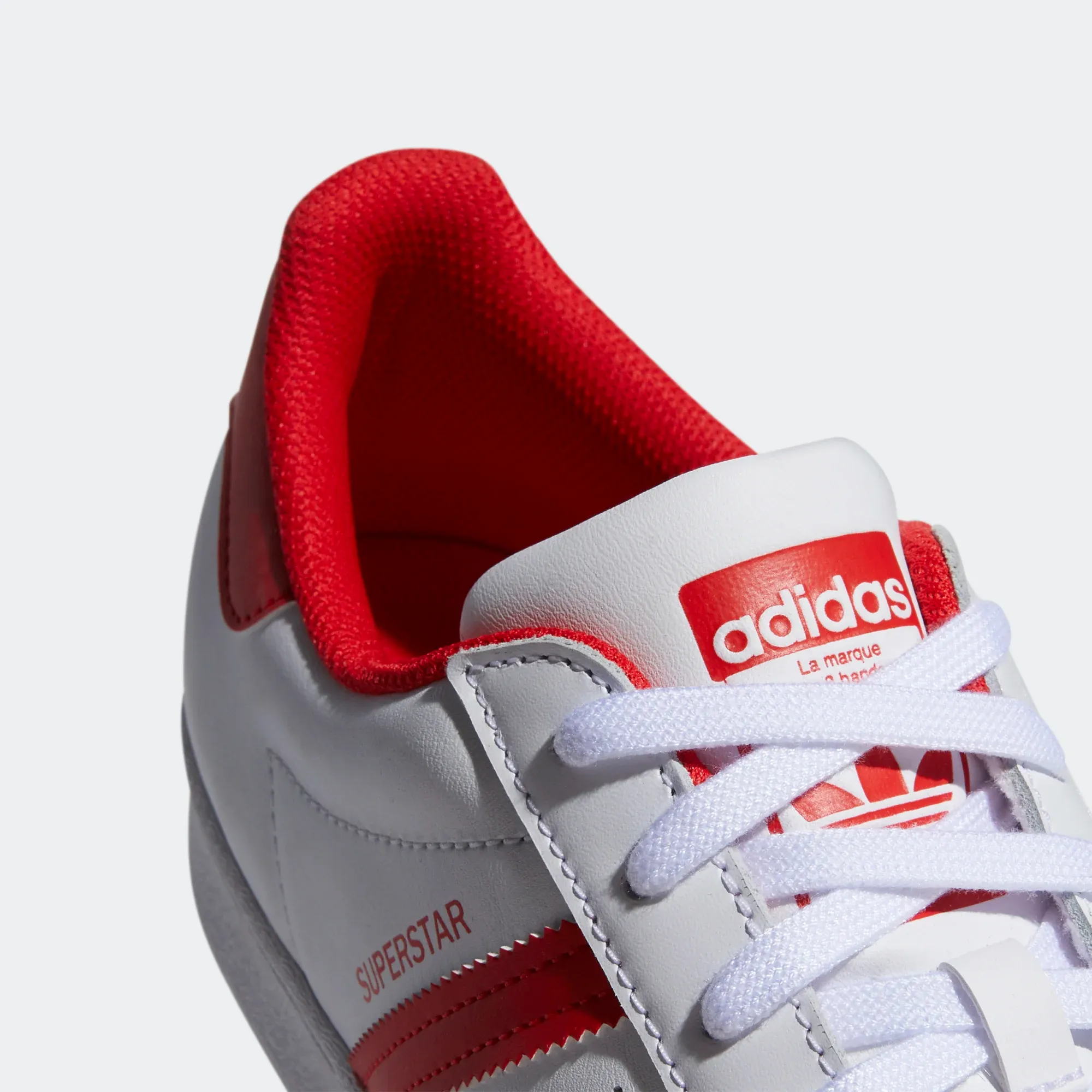 Adidas Men's Superstar Shoes - Cloud White / Vivid Red