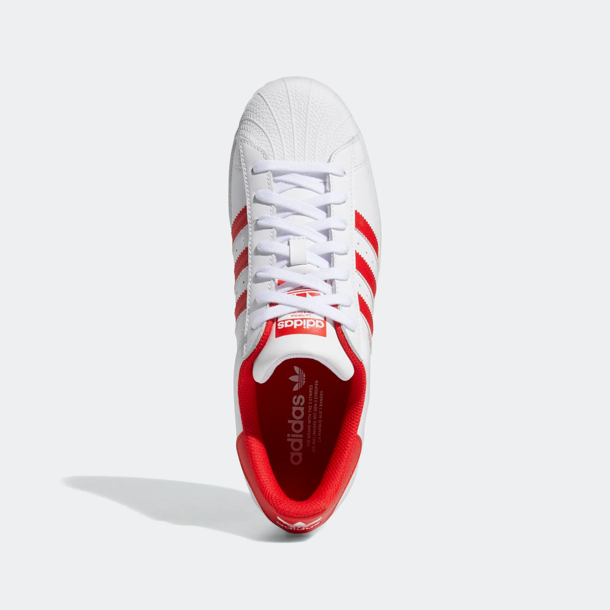 Adidas Men's Superstar Shoes - Cloud White / Vivid Red