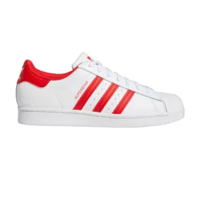 Adidas Men's Superstar Shoes - Cloud White / Vivid Red