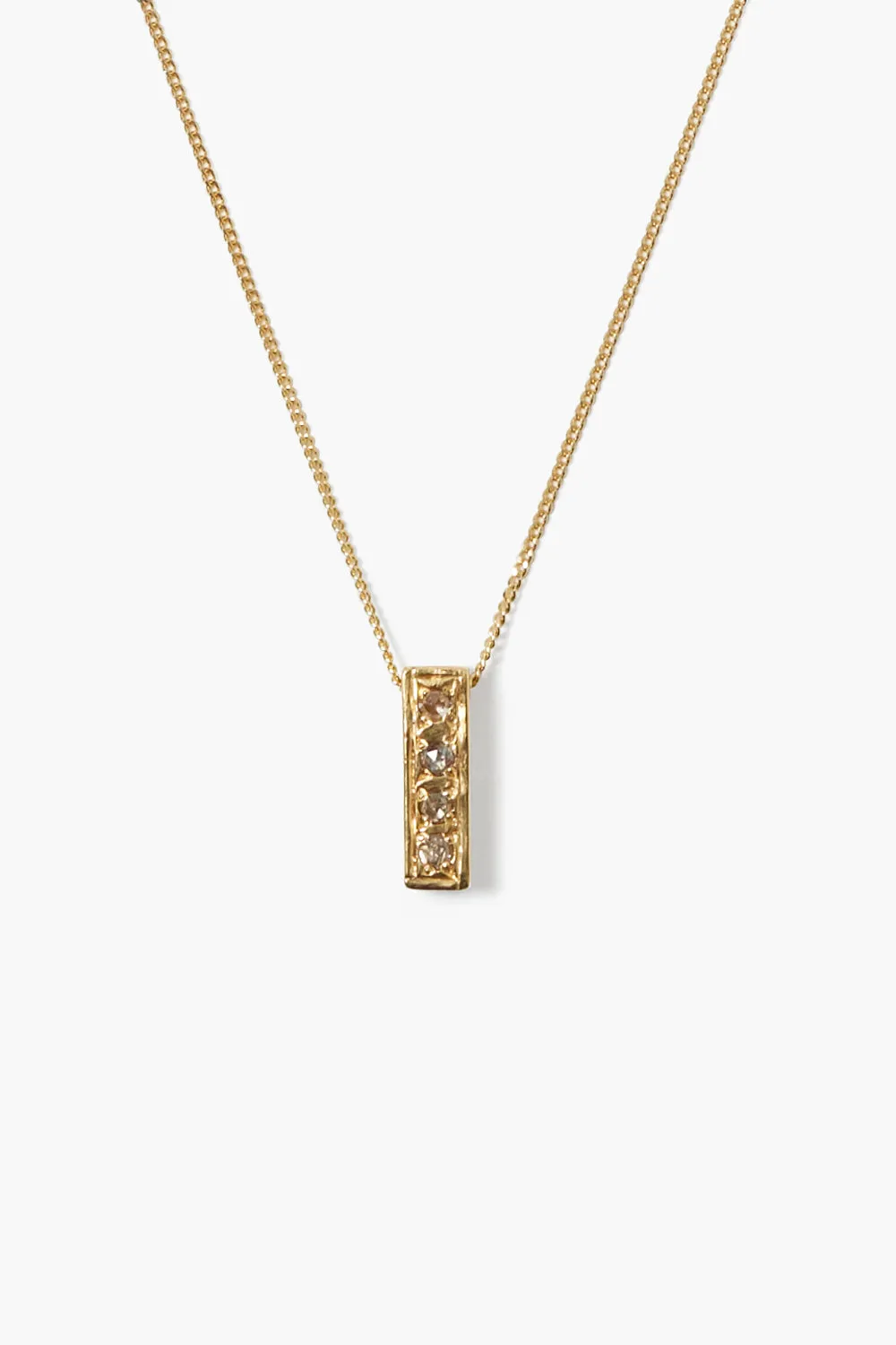 Bar Diamond Necklace Yellow Gold