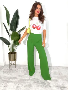 Big Ambitions - Green Wide Leg Trousers