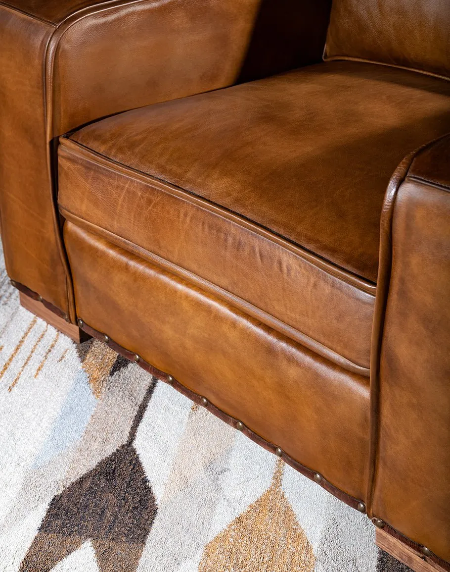 Brown Leather Rugby Chair