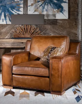 Brown Leather Rugby Chair