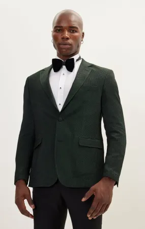 Classic Notch Lapel Dinner Jacket -Jacquard Green