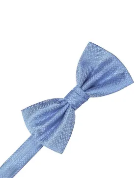 Cornflower Herringbone Bow Tie