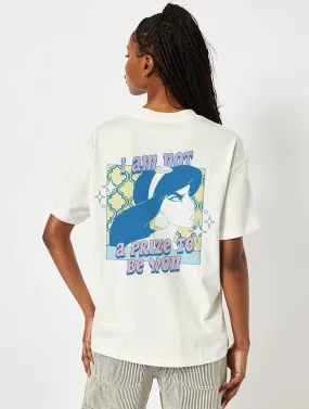 Disney Jasmine I'm Not A Prize T-Shirt In Ecru