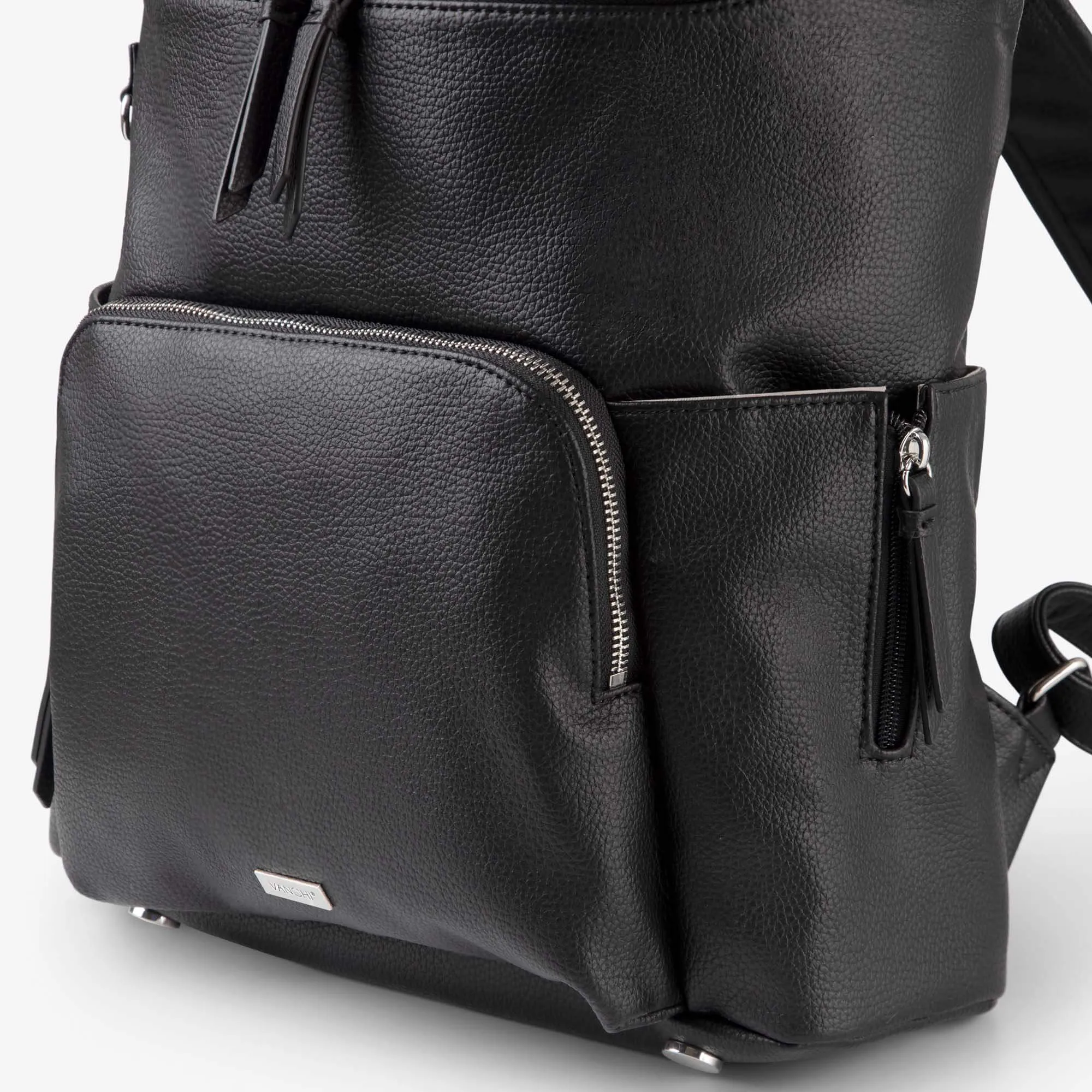 Frankie Work Backpack (Vegan) Black/ Silver