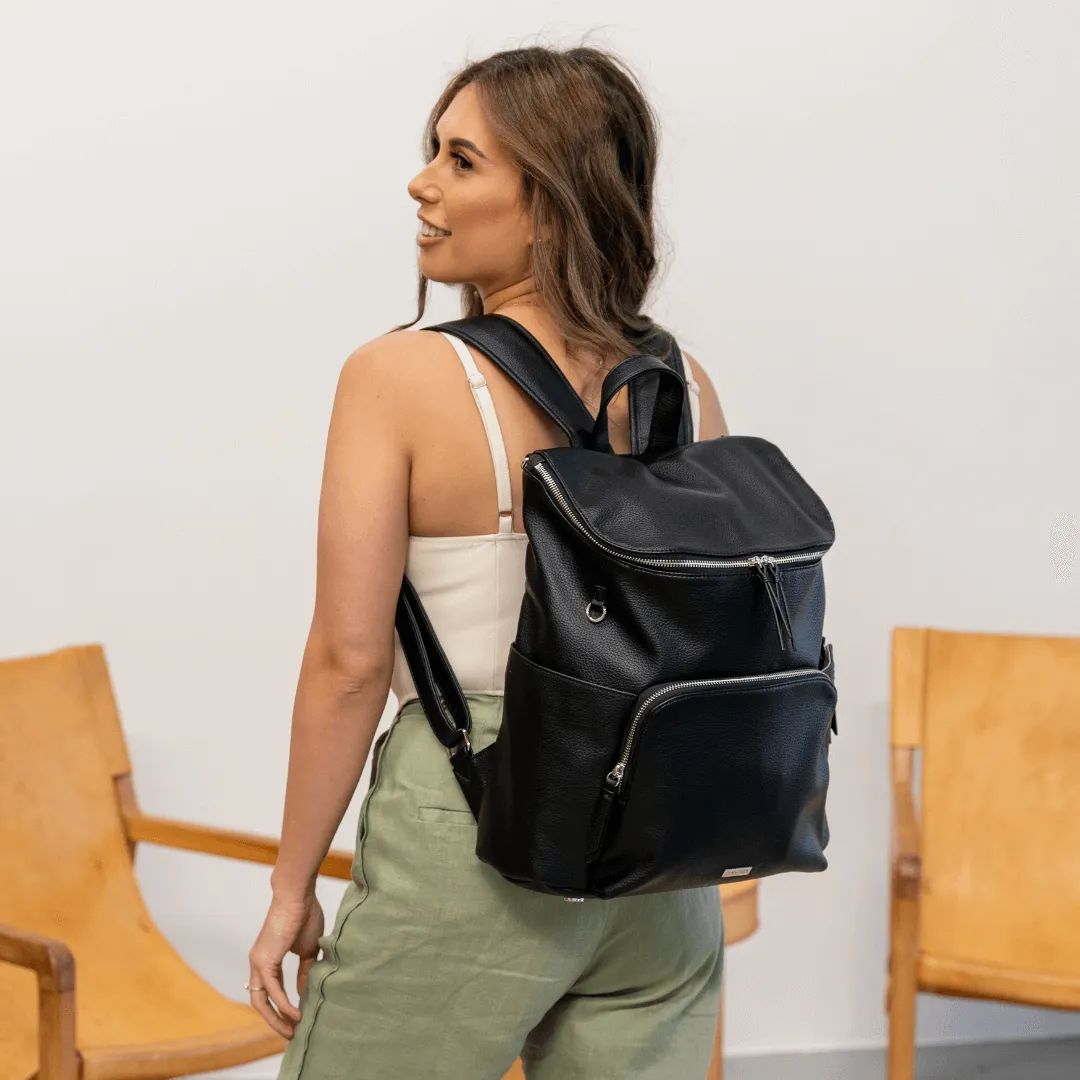 Frankie Work Backpack (Vegan) Black/ Silver