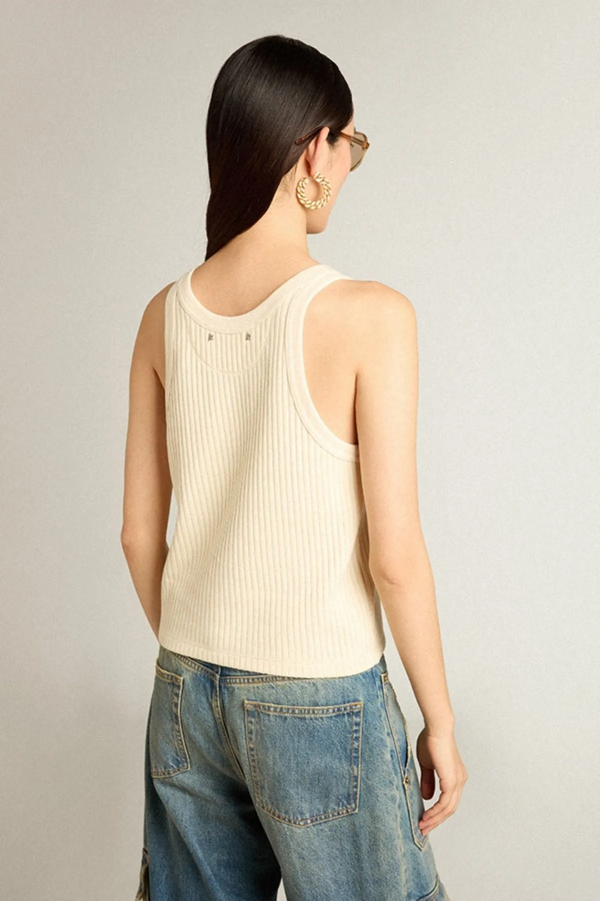 Golden Goose Ribbed Tank - Shortbread