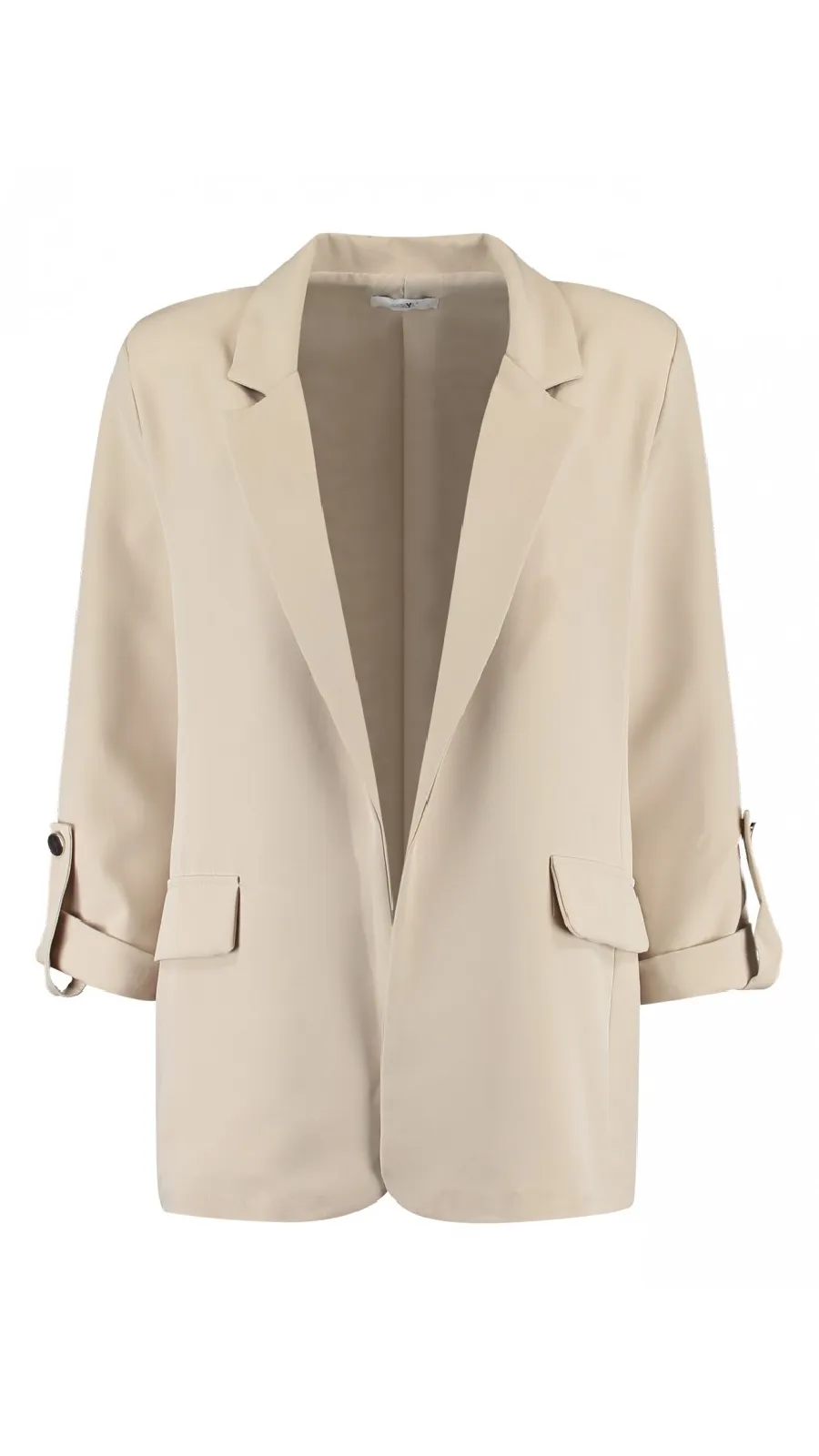 Nea Beige 3/4 Sleeve Blazer