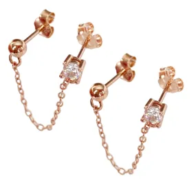 Piper Chain Rose Gold Earrings