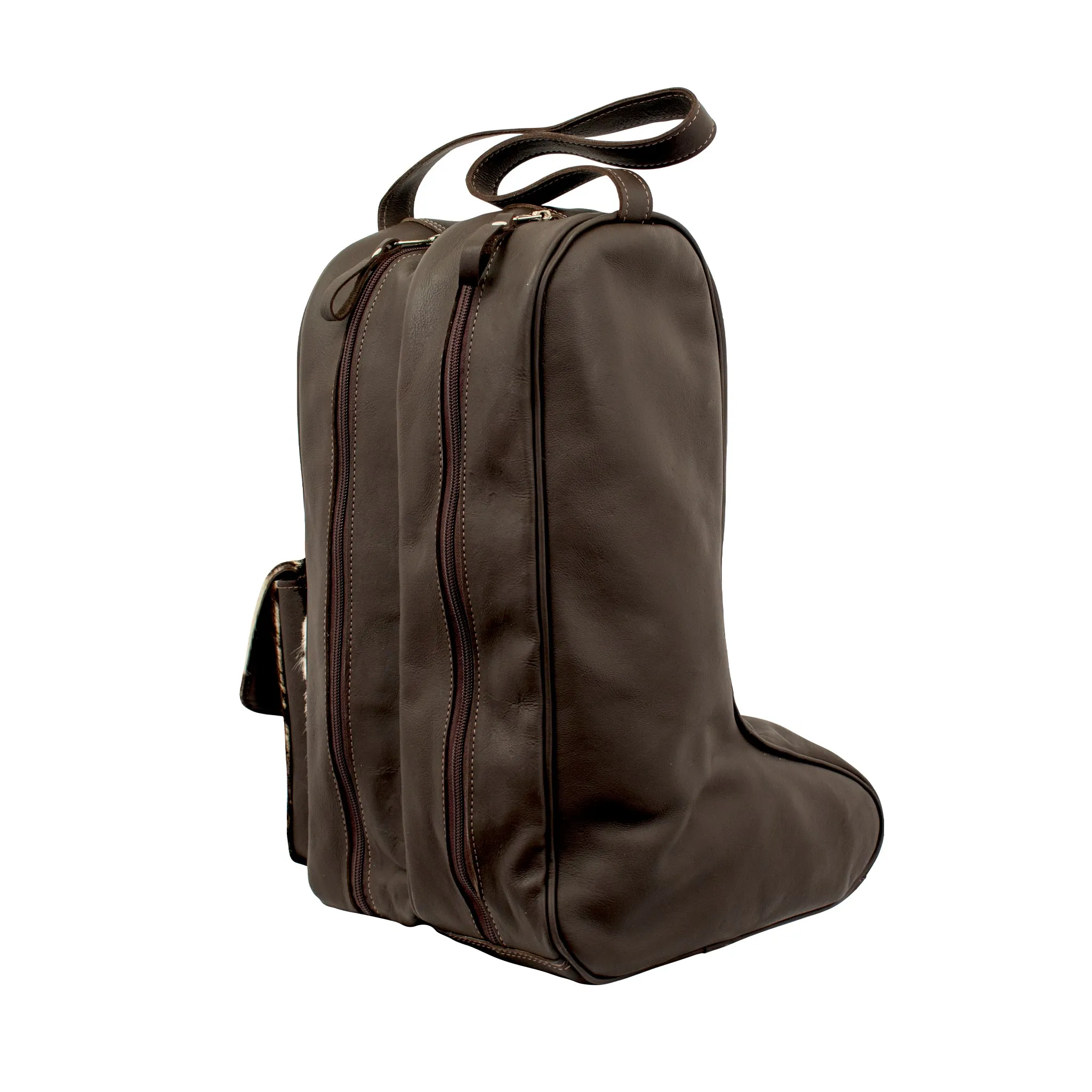 Pony Boot Bag w/ 2 Individual Compartments w/ Hair-On Hide