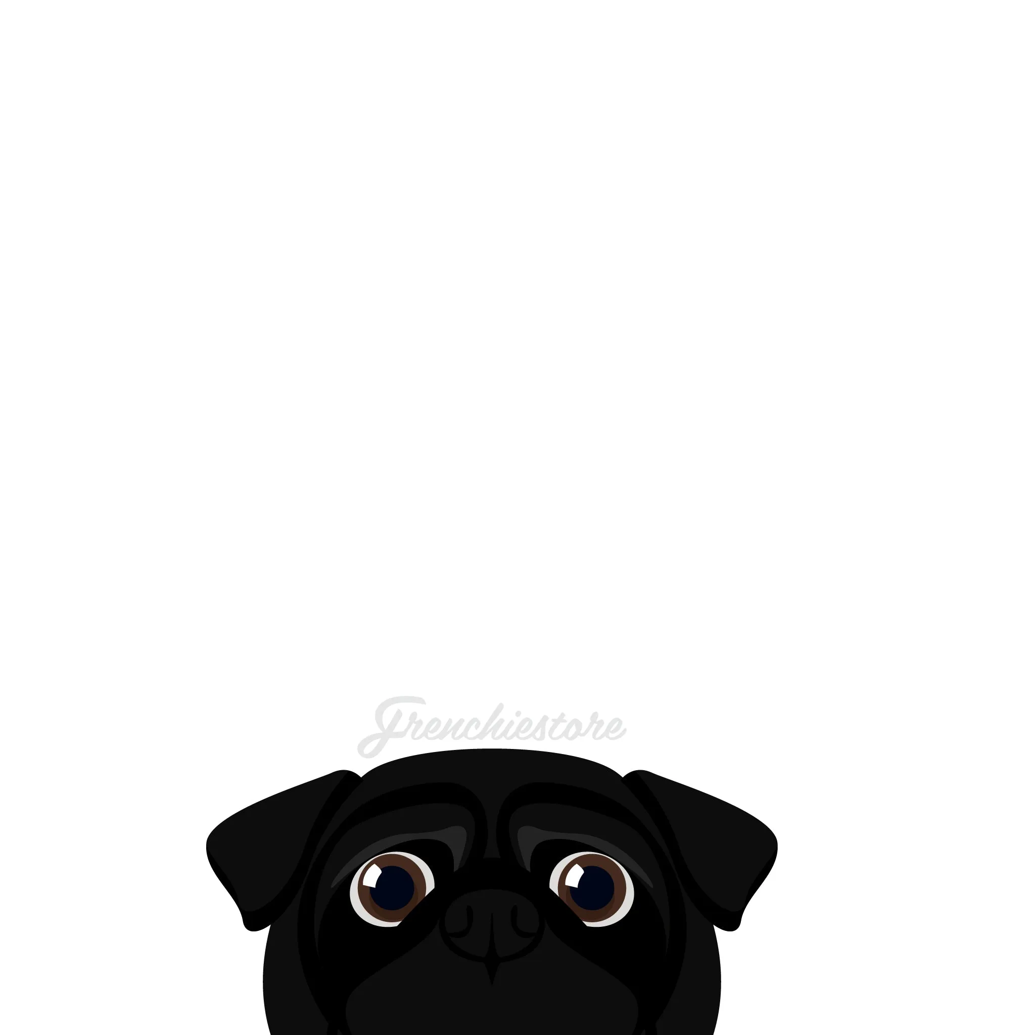 Pug Dog Sticker | Frenchiestore |  Black Pug Car Decal