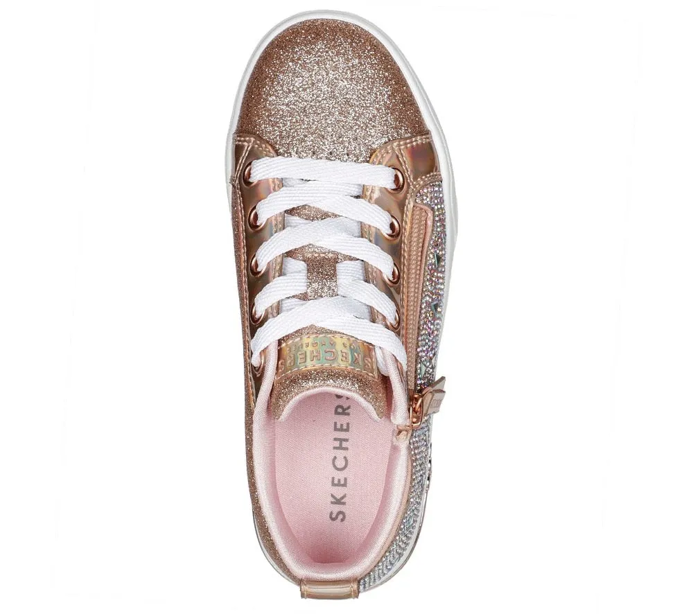 Skechers Big Girls Shoutouts - Deluxe Shine Zip Rose Gold